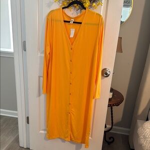 Vibrant Orange Midi Dress